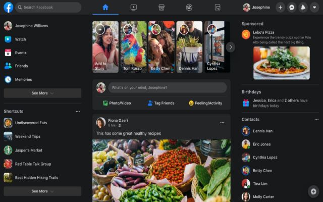 У новому дизайні Facebook з'явився темний режим