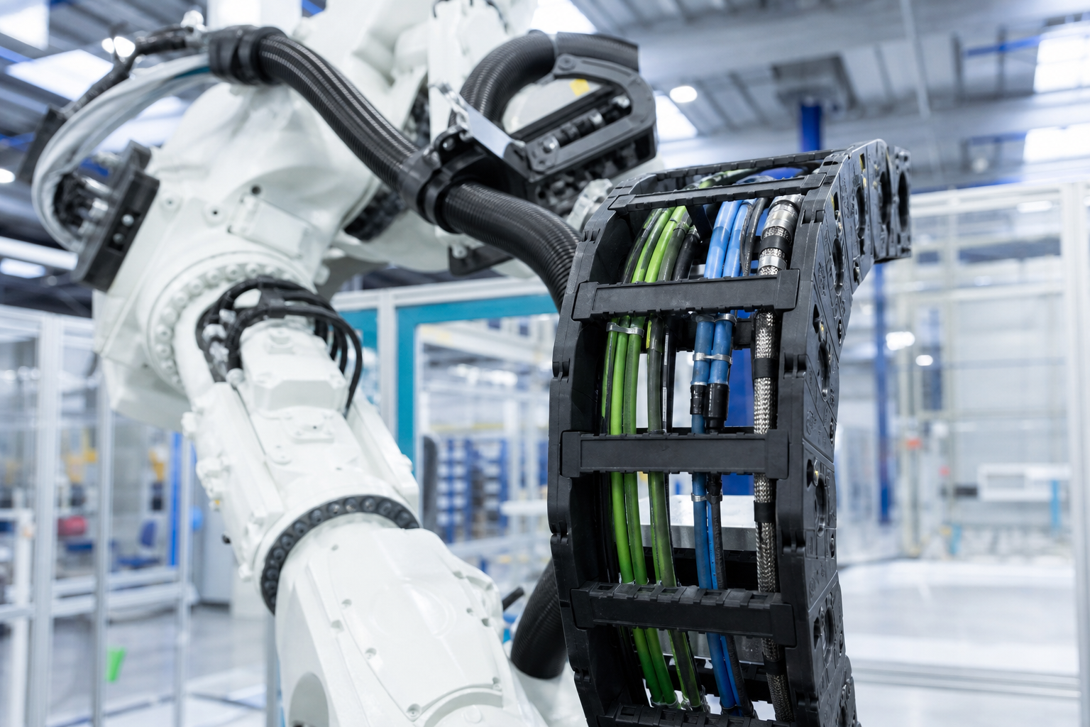 Tsubaki KabelSchlepp описала систему Robotrax для захисту кабелів роботів