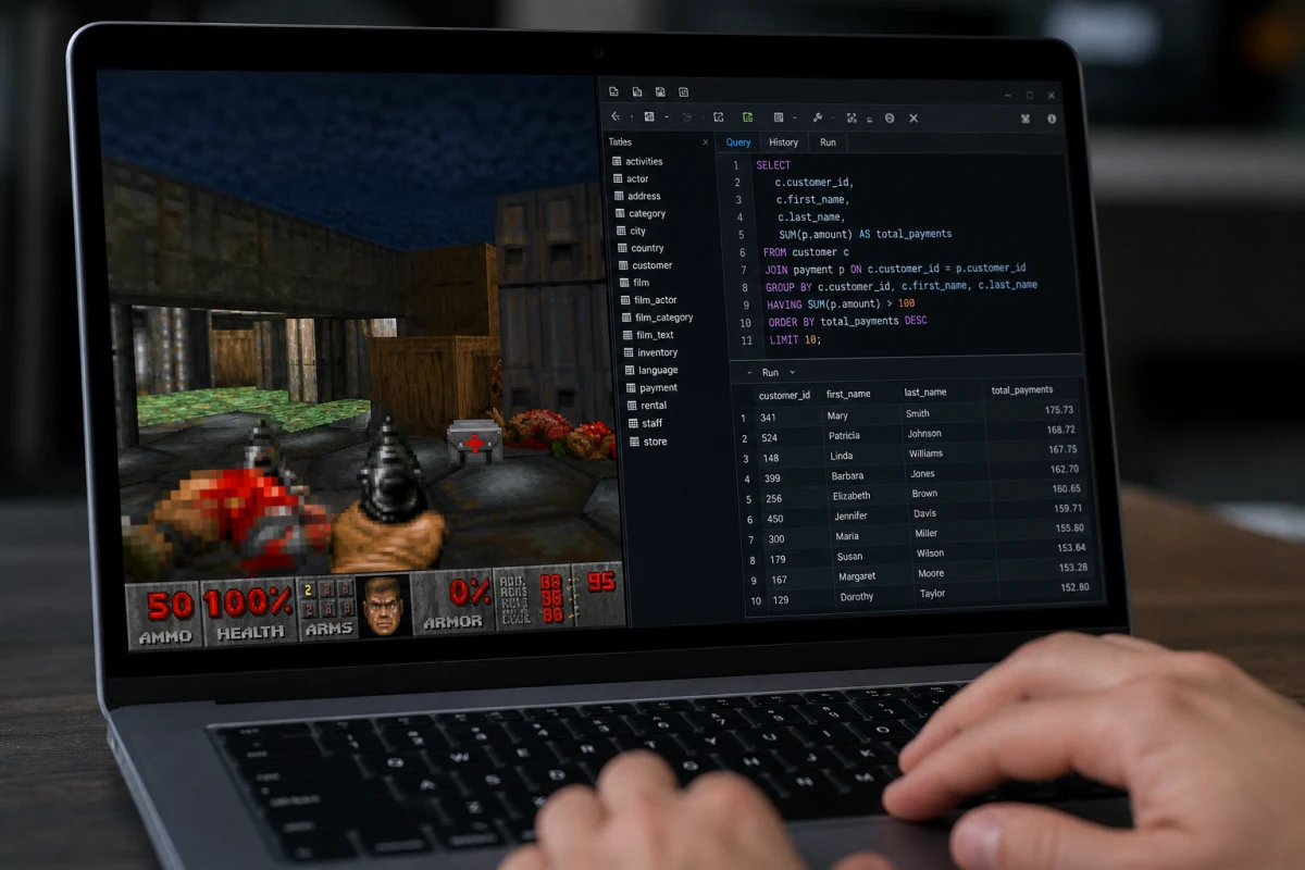 Lukas Vogel запустив Doom у SQL-базі даних із графікою 640×480