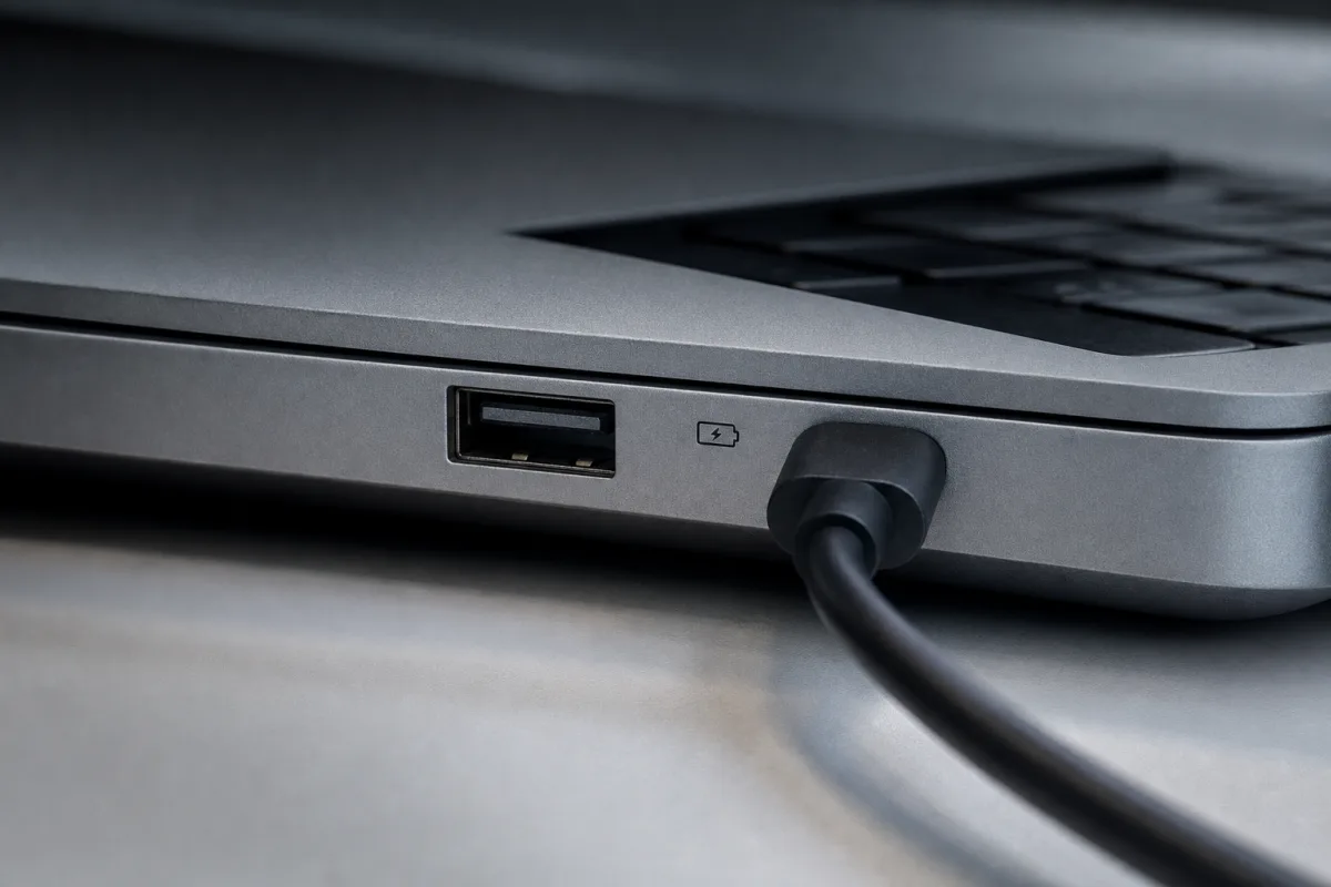 Що означає значок батареї біля USB-порту