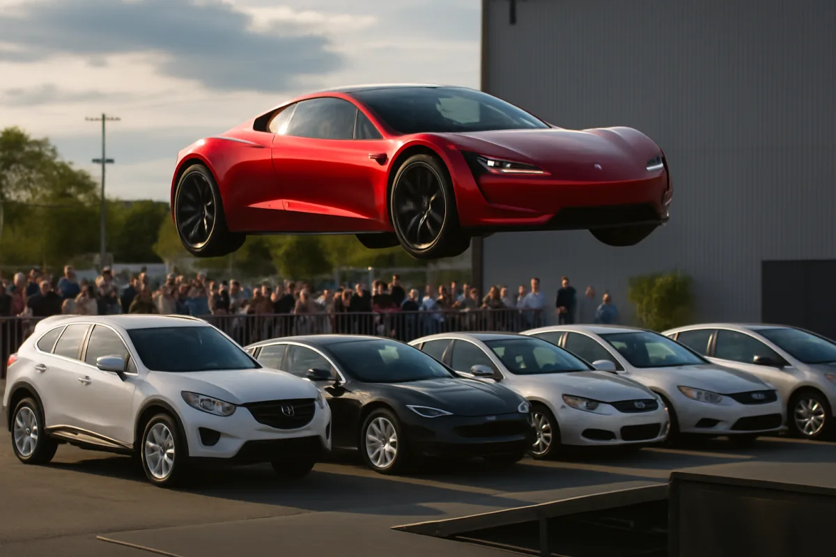 Tesla показала трюки нового Roadster із зависанням у повітрі