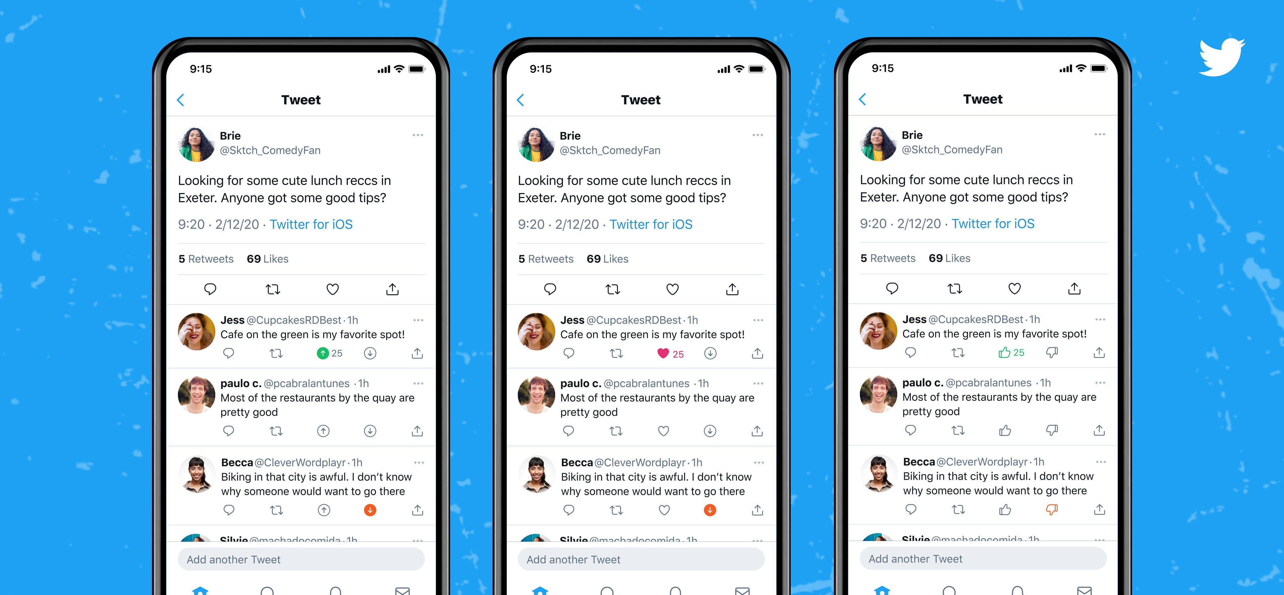 Twitter тестує функцію голосування проти коментарів