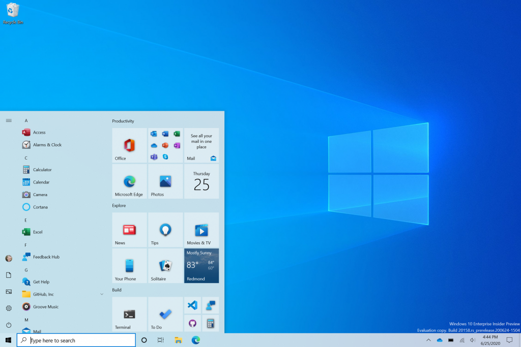 Microsoft випустила тестову версію Windows 10 з оновленим меню «Пуск»