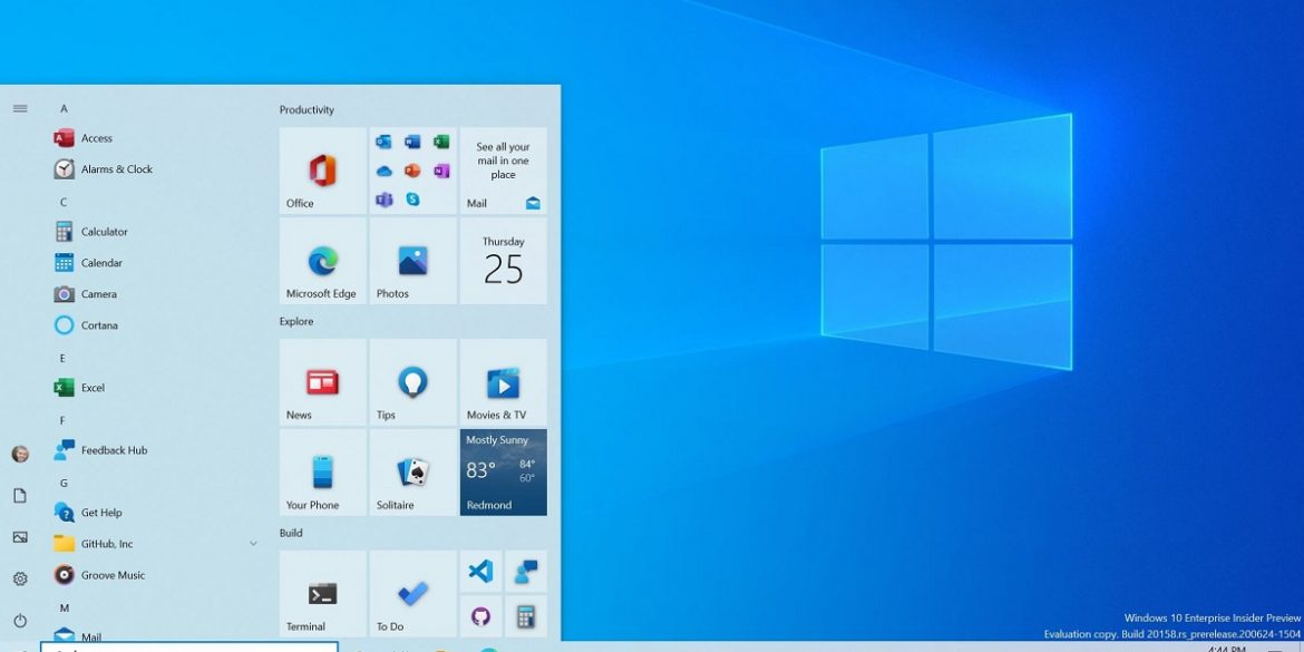 Сборка Windows 10 с обновленным меню «Пуск» выйдет в октябре