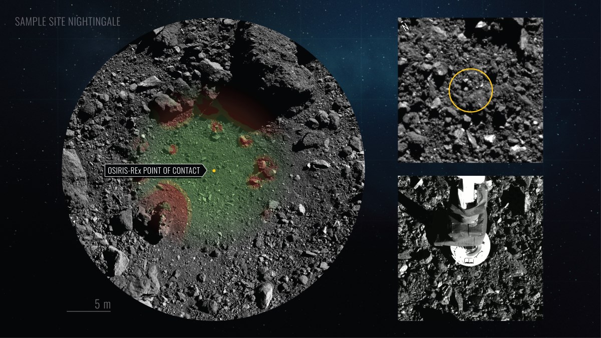 У NASA показали, як виглядала операція із захвату грунта астероїда Бенну
