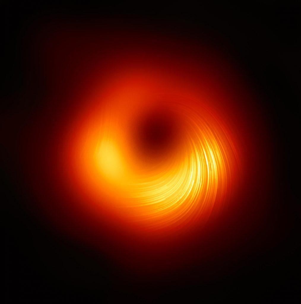 Новое изображение черной дыры показало мощные магнитные спирали