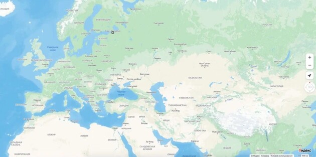 Російський сервіс "Яндекс.Карти" прибрав кордони між державами