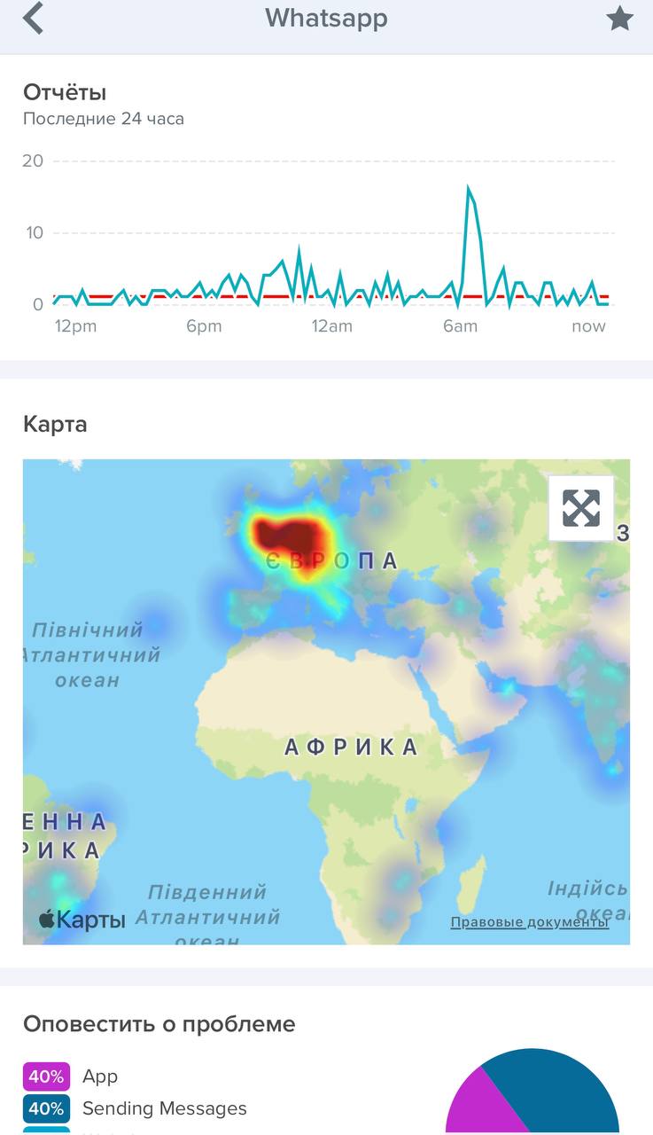 В Украине произошел сбой Telegram