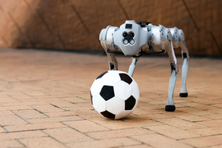 Американские инженеры создали робопса, который умеет играть в футбол
