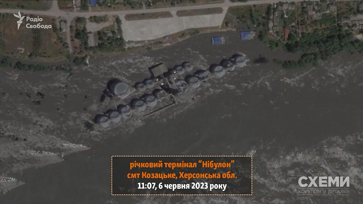 Опубліковані нові супутникові знімки наслідків руйнування Каховської ГЕС