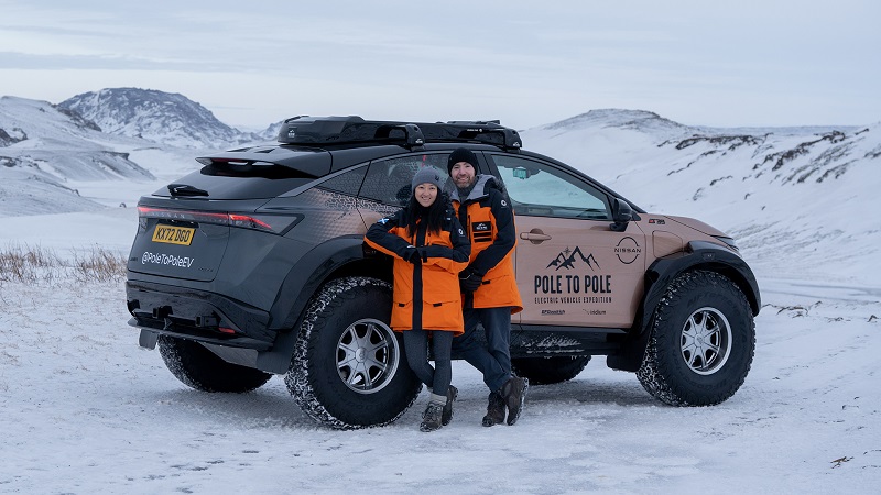 Електромобіль Nissan Ariya першим в історії проїхав від Північного до Південного полюса