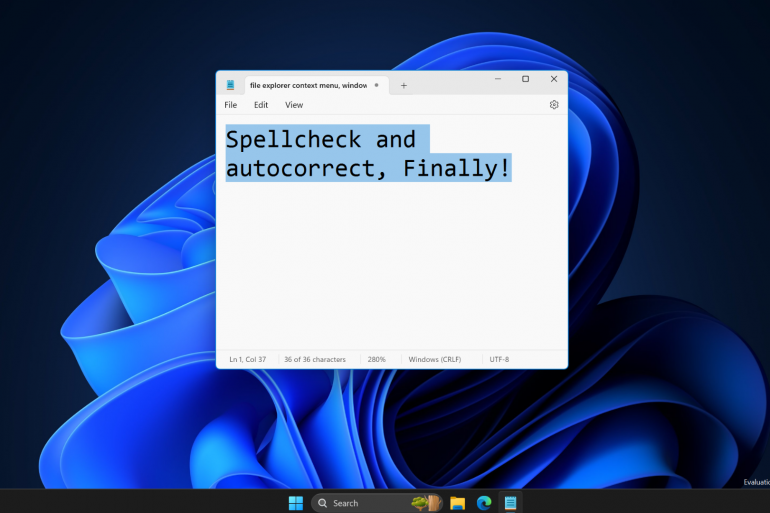 "Блокнот" у Windows 11 нарешті отримав функції перевірки орфографії та автозаміни