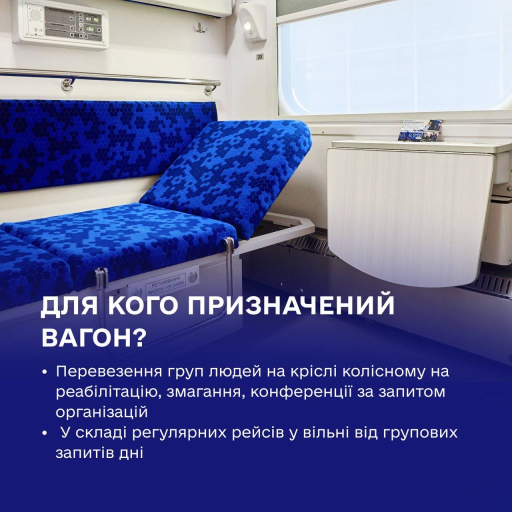 «Укрзалізниця» запустить унікальний інклюзивний вагон для групових перевезень